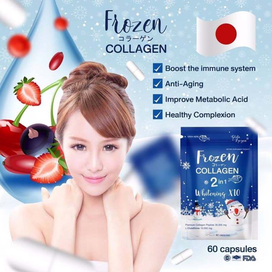 Gluta Frozen Collagen 2 In 1 Capsules ( 60 ) | New Year Sale