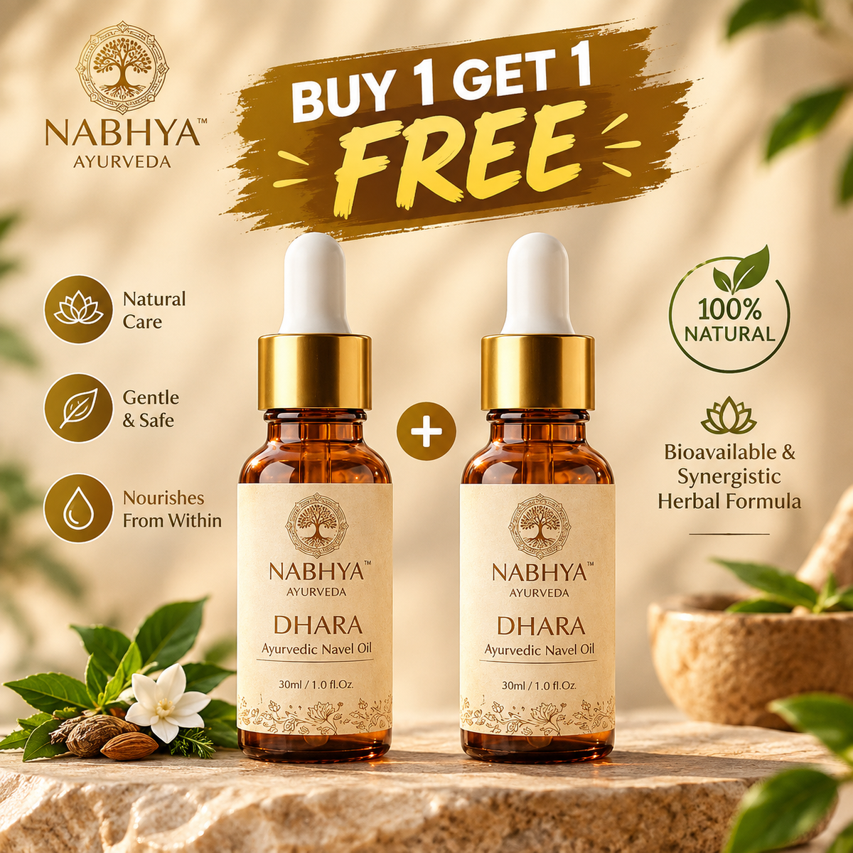 Special Offer Buy 1 Get 1 Free - Nabhi Oil (Natural) - 10.10 Sale